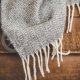 Wool blanket with fringes "Eglutė" grey